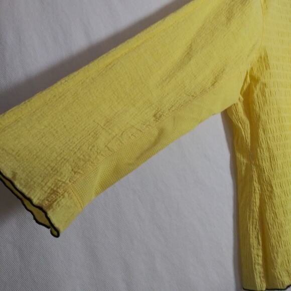 Neo Palm Spring 100 Golf Yellow Quarter Zip Pullover Top Outdoor Size M - Picture 5 of 7